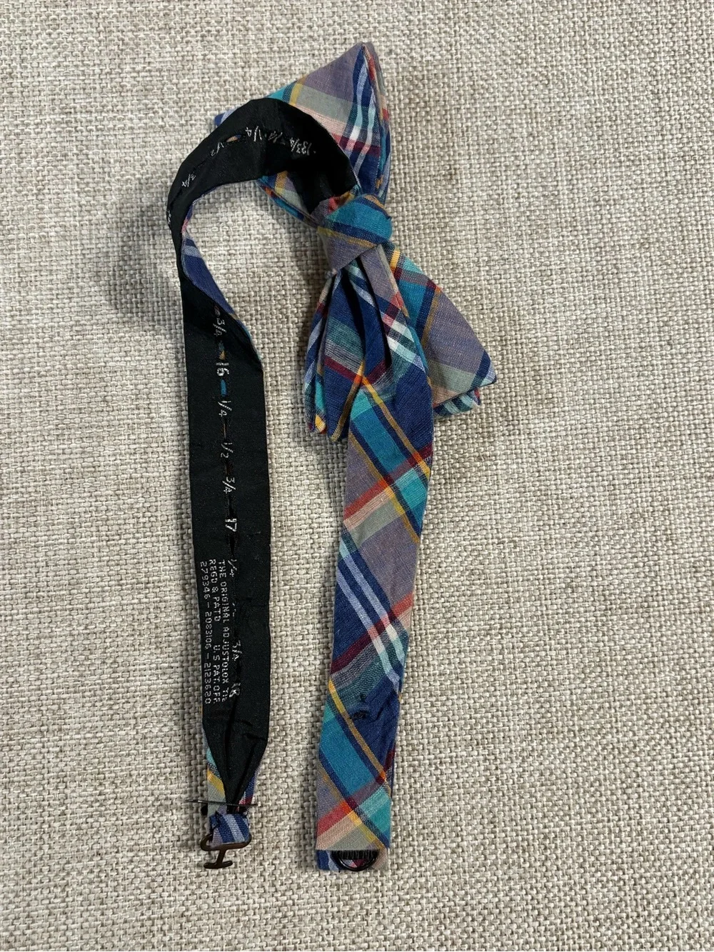 Vintage Reys & Rockwood Madras Bow Tie Cummerbund Set Cotton Plaid